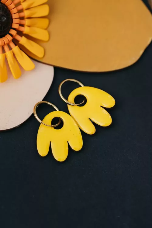 Bijoux Isatis Bijoux Bois Sur Mesure Caen, photo de présentation de produit, type Eden Bonnie coloris jaune