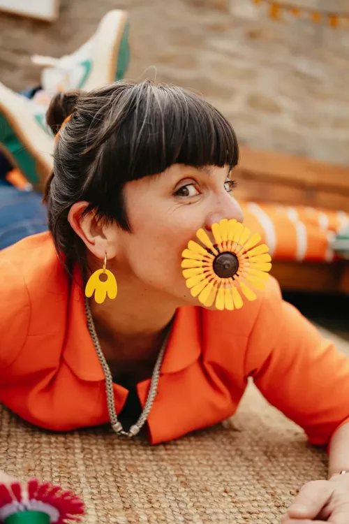 Bijoux Isatis Bijoux Bois Sur Mesure Caen, photo de présentation de produit, type Eden Bonnie coloris jaune