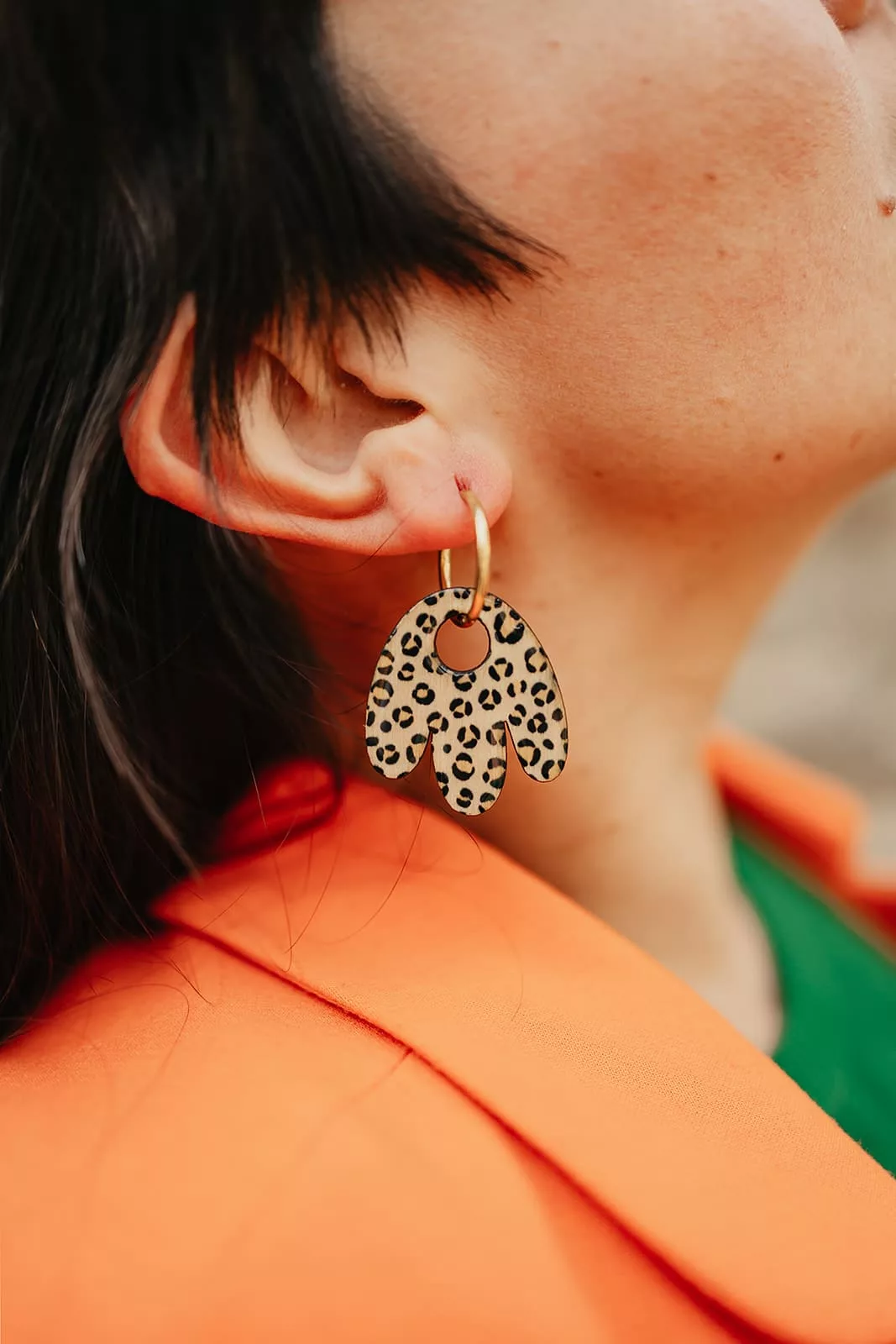 Bijoux Isatis Bijoux Bois Sur Mesure Caen, photo de présentation de produit, type Eden Eden Bonnie coloris léopard