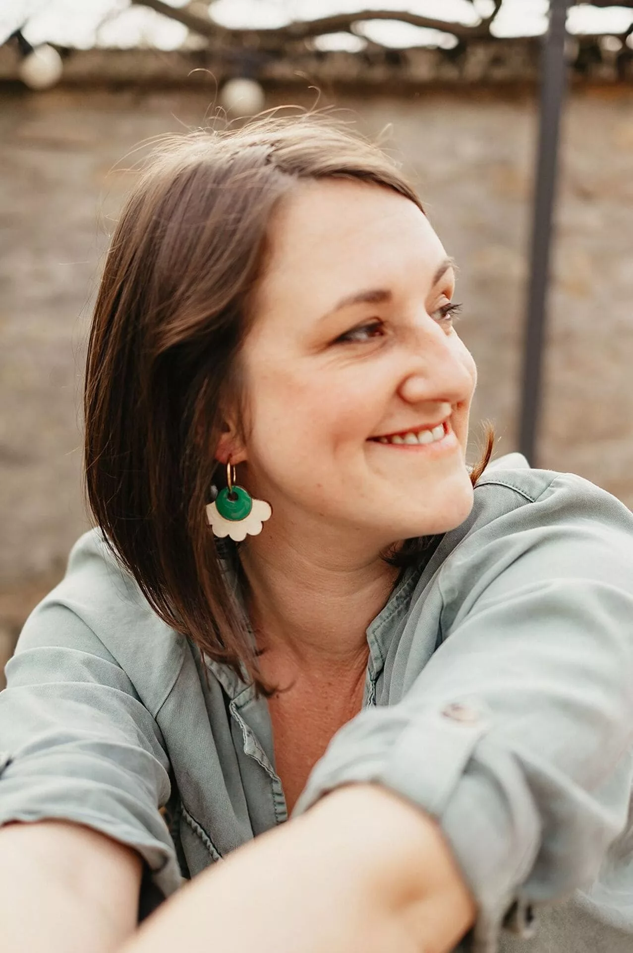 Bijoux Isatis Bijoux Bois Sur Mesure Caen, photo de présentation de produit, type Festine Grace coloris vert