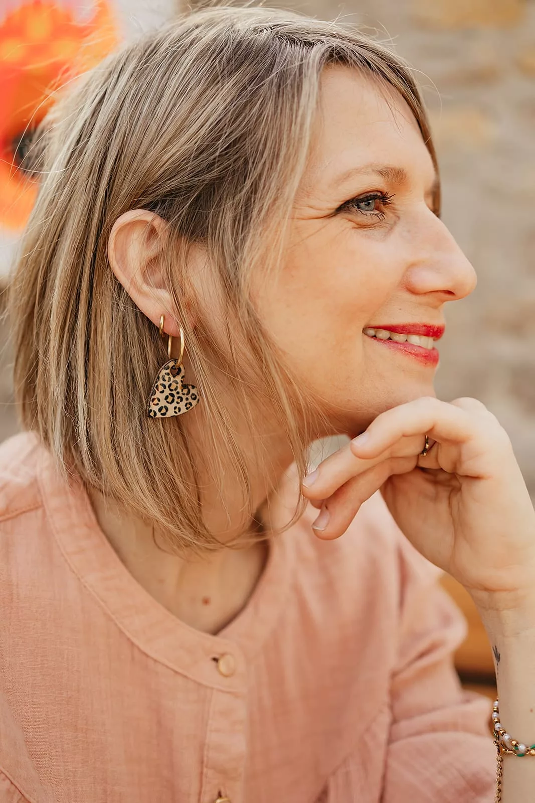 Bijoux Isatis Bijoux Bois Sur Mesure Caen, photo de présentation de produit, type Harmony Susan coloris roi léopard