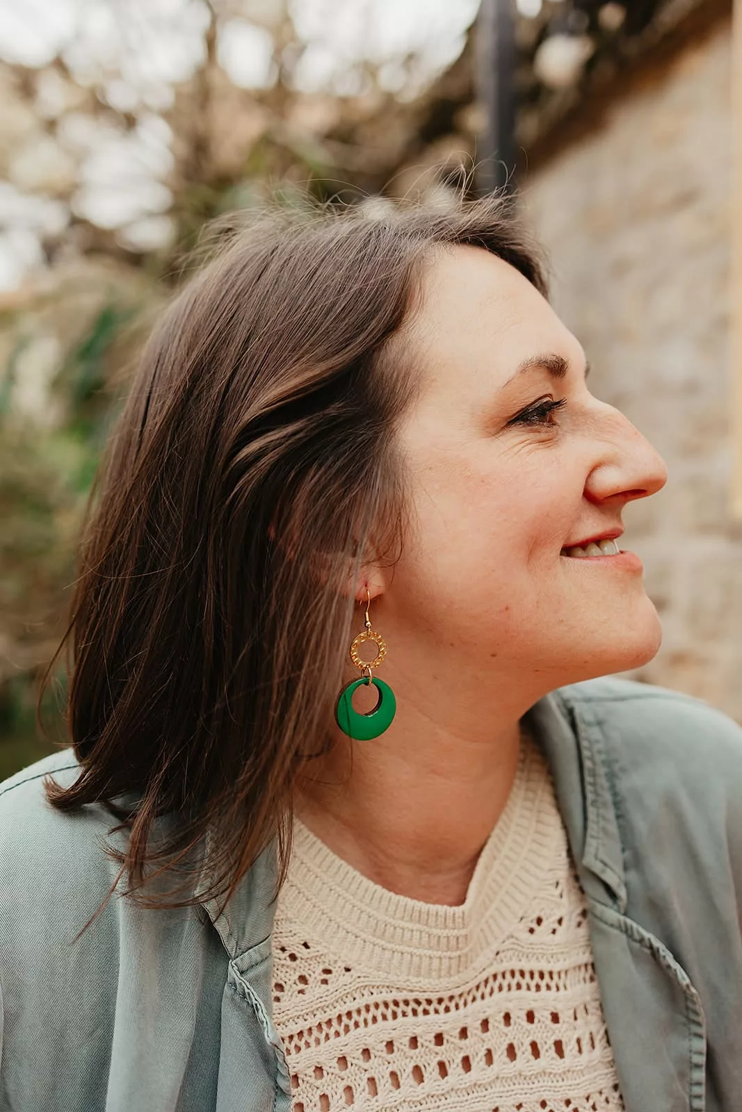 Bijoux Isatis Bijoux Bois Sur Mesure Caen, photo de présentation de produit, type Karen Sun coloris vert