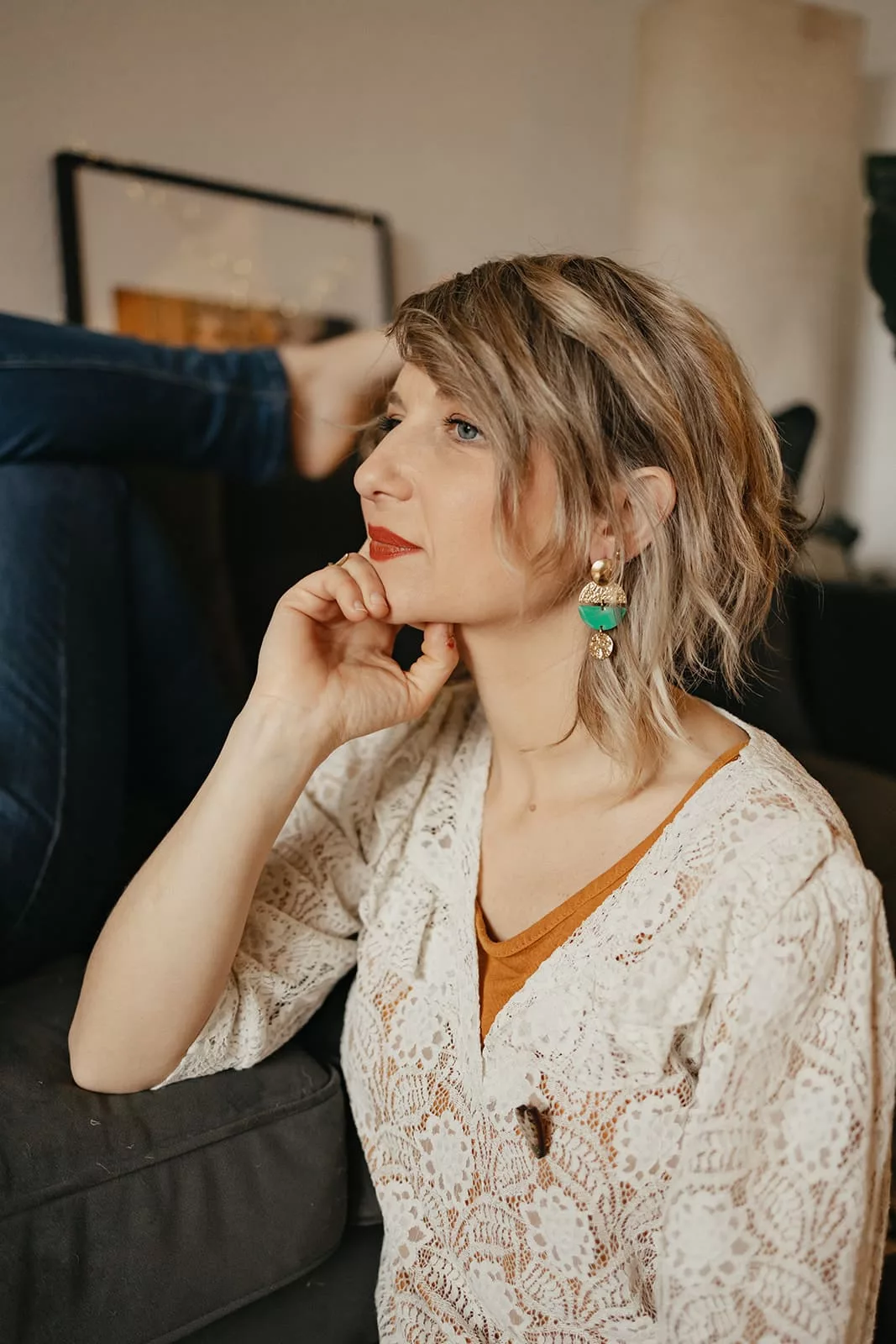 Bijoux Isatis Bijoux Bois Sur Mesure Caen, photo de présentation de produit, type Lybra Sable coloris vert