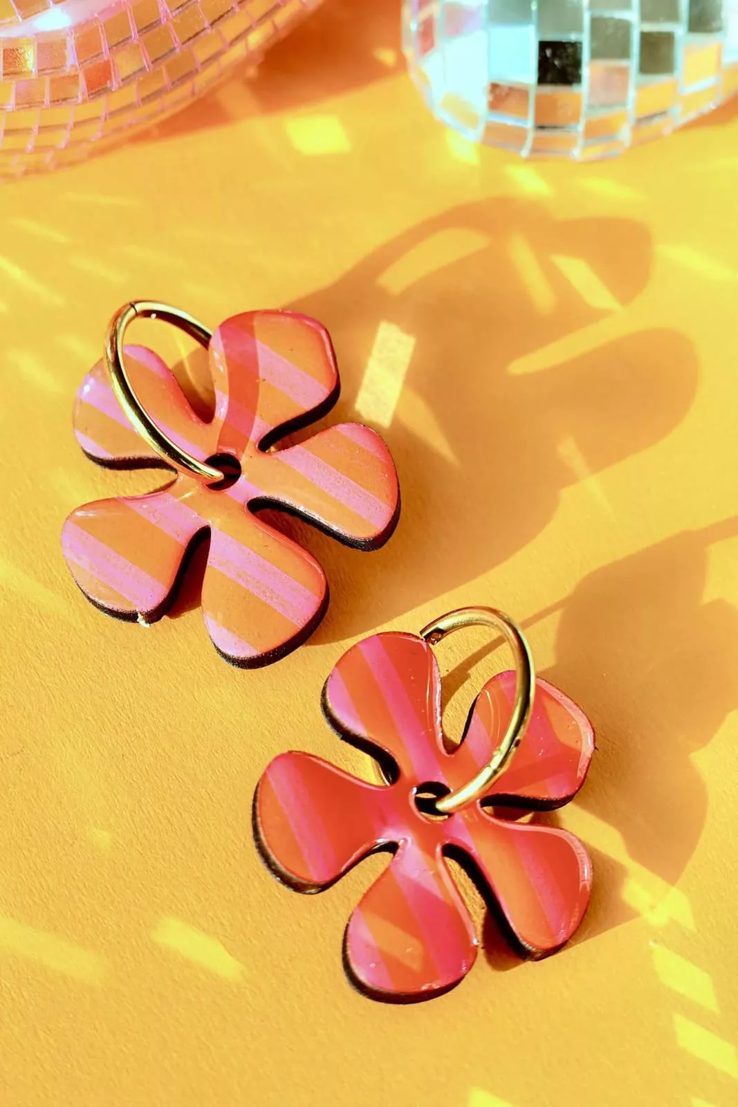 Isatis Bijoux Bois Fait Main Caen Boucles d'oreilles Colore Candy Bloom