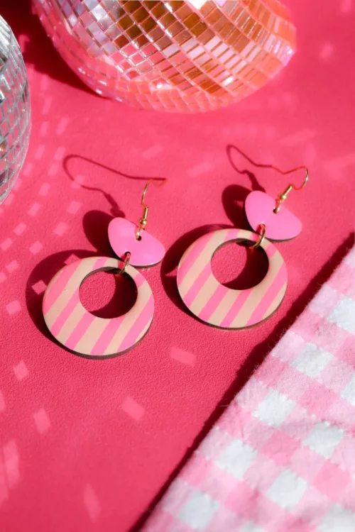 Isatis Bijoux Bois Fait Main Caen Boucles d'oreilles Colore Dolly Pop