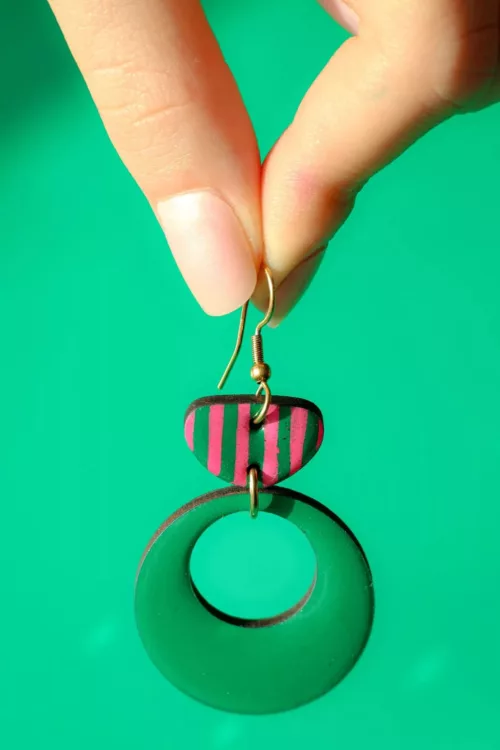 Isatis Bijoux Bois Fait Main Caen Boucles d'oreilles Colore Dolly Pop