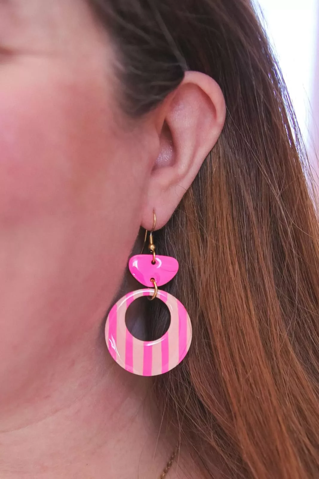 Isatis Bijoux Bois Fait Main Caen Boucles d'oreilles Colore Dolly Pop