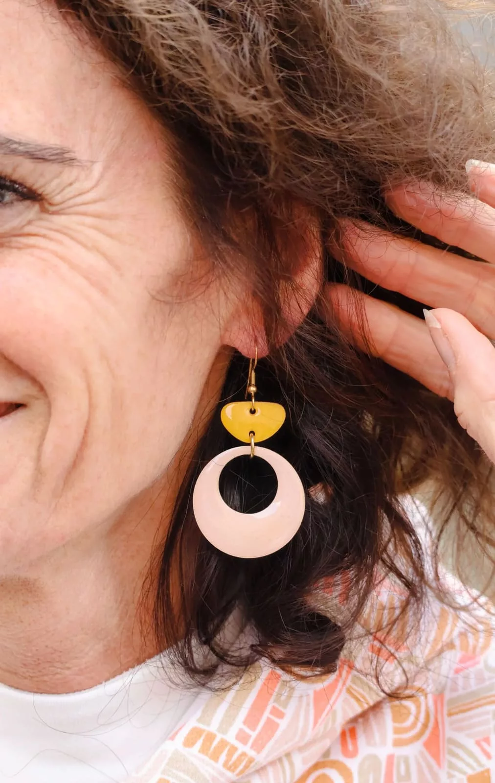 Isatis Bijoux Bois Fait Main Caen Boucles d'oreilles Colore Dolly Pop