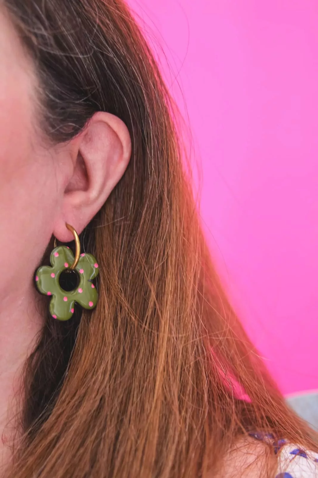 Isatis Bijoux Bois Fait Main Caen Boucles d'oreilles Colore Rosy Candy