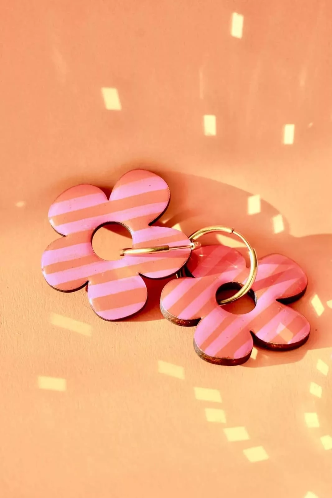 Isatis Bijoux Bois Fait Main Caen Boucles d'oreilles Colore Rosy Candy
