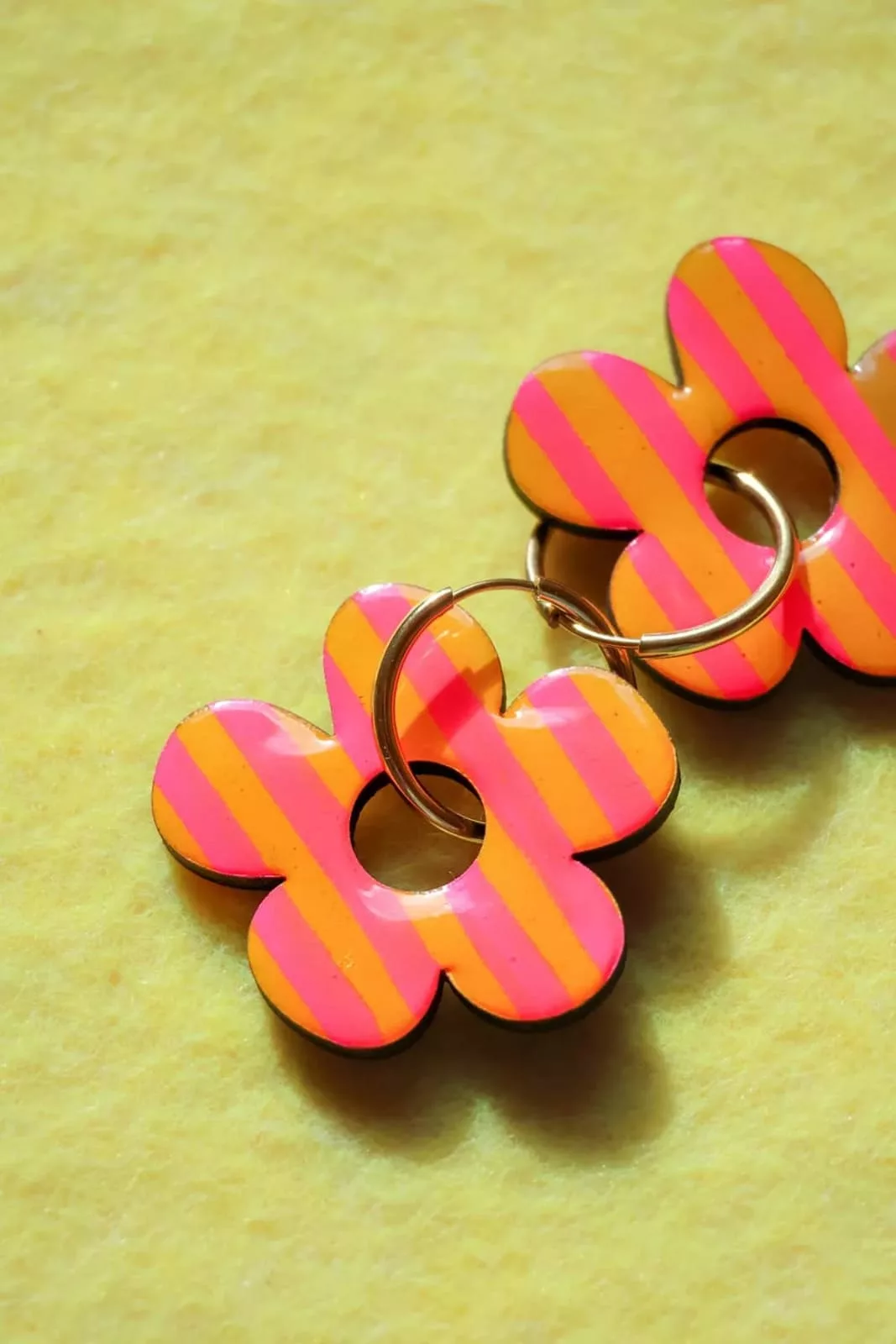 Isatis Bijoux Bois Fait Main Caen Boucles d'oreilles Colore Rosy Candy