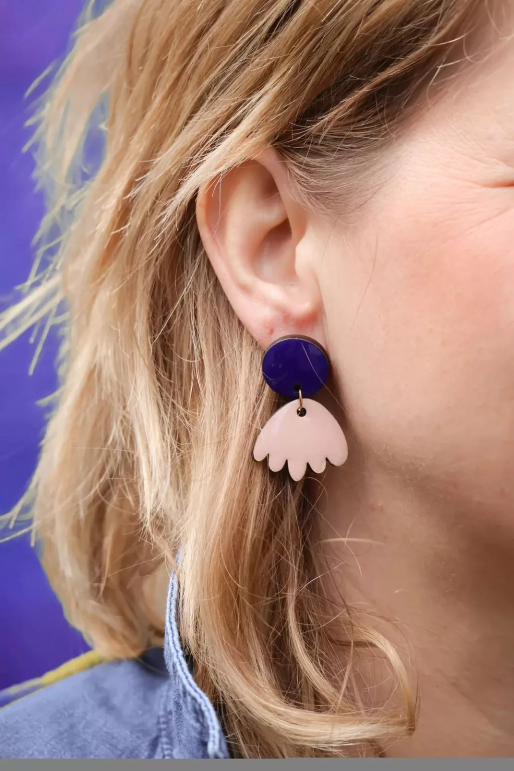 Isatis Bijoux Bois Fait Main Caen Boucles d'oreilles Colore Sunny Dolly