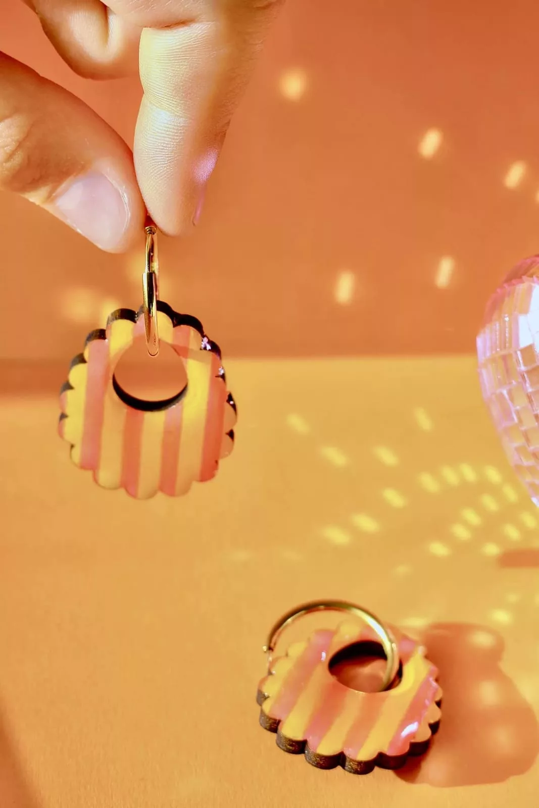 Isatis Bijoux Bois Fait Main Caen Boucles d'oreilles Colore Sunny Rita