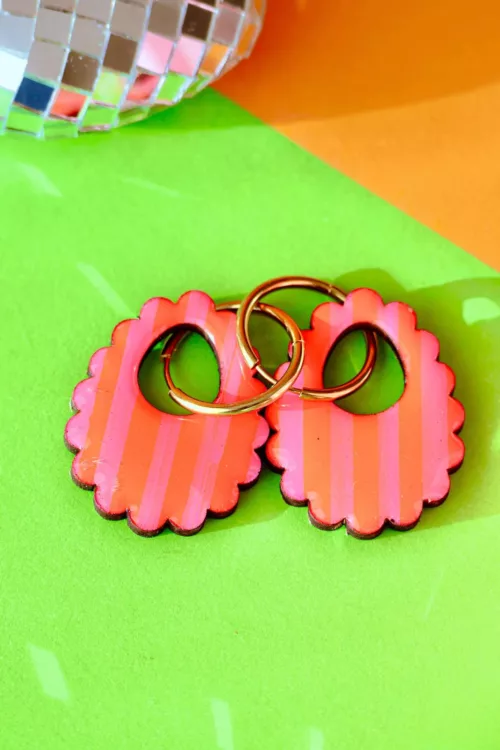 Isatis Bijoux Bois Fait Main Caen Boucles d'oreilles Colore Sunny Rita