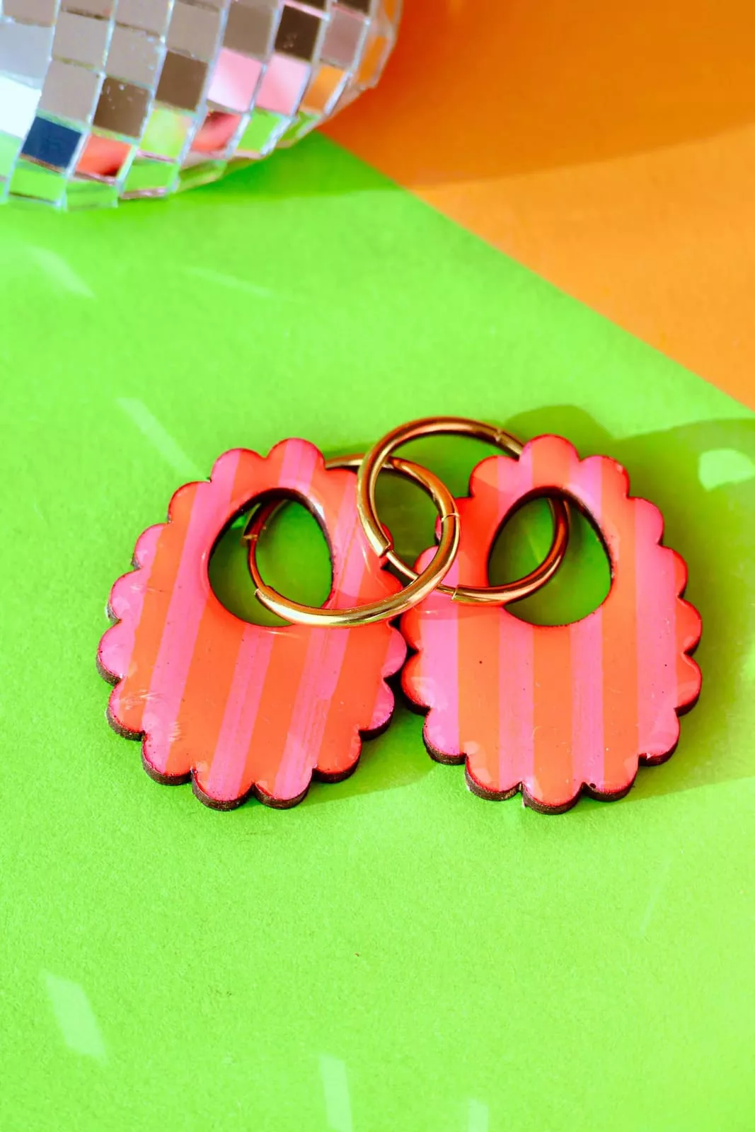 Isatis Bijoux Bois Fait Main Caen Boucles d'oreilles Colore Sunny Rita