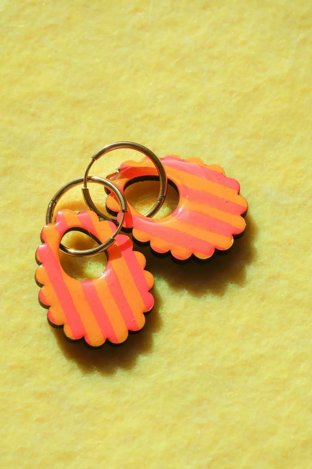 Isatis Bijoux Bois Fait Main Caen Boucles d'oreilles Colore Sunny Rita